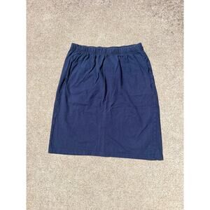 Vtg 90s Basic Editions Navy Cotton Mini Skirt S Blue Minimalist Mid Rise Basic